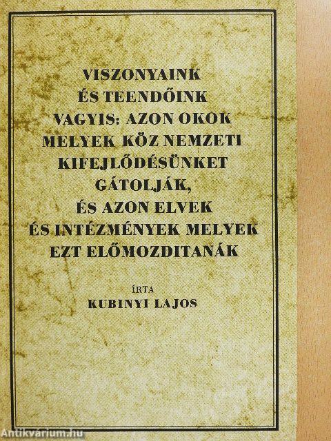 Viszonyaink és teendőink