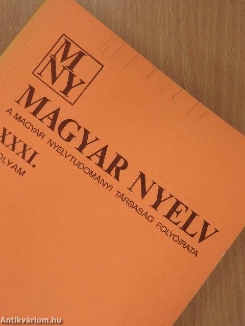 Magyar Nyelv 1985/1-4.