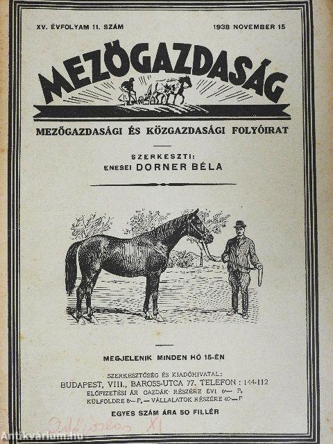Mezőgazdaság 1938. november 15.
