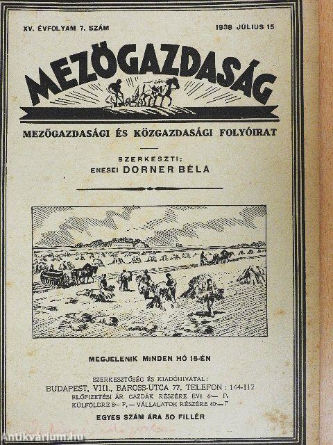 Mezőgazdaság 1938. július 15.