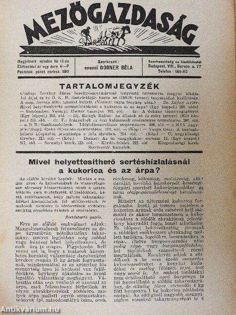Mezőgazdaság 1938. szeptember 15.