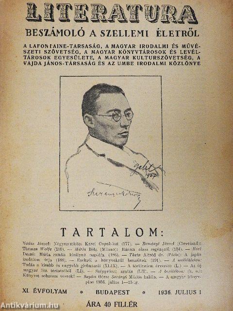 Literatura 1936. julius 1.