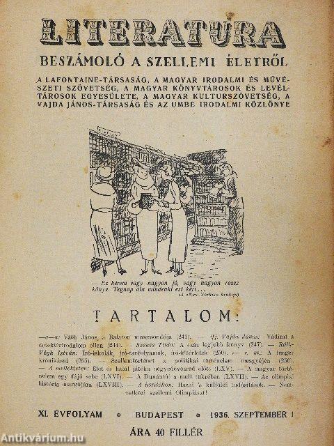 Literatura 1936. szeptember 1.