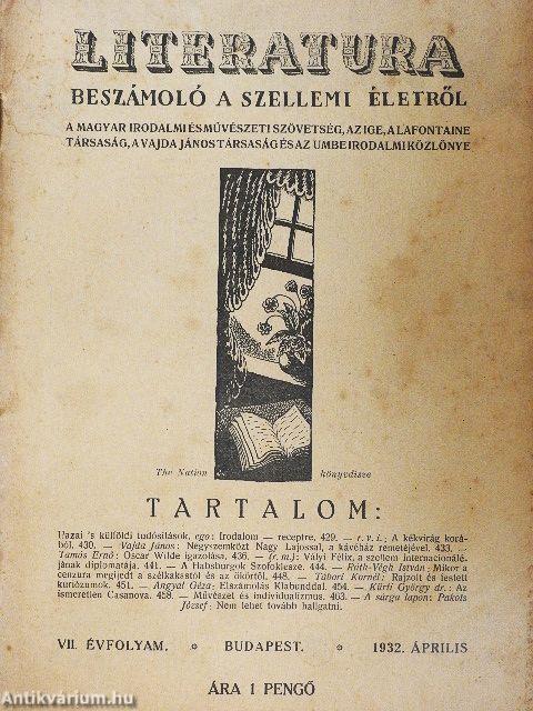 Literatura 1932. április