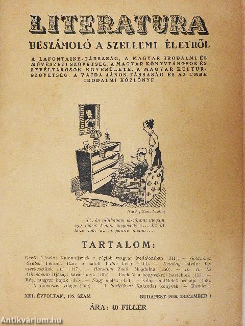 Literatura 1938. december 1.