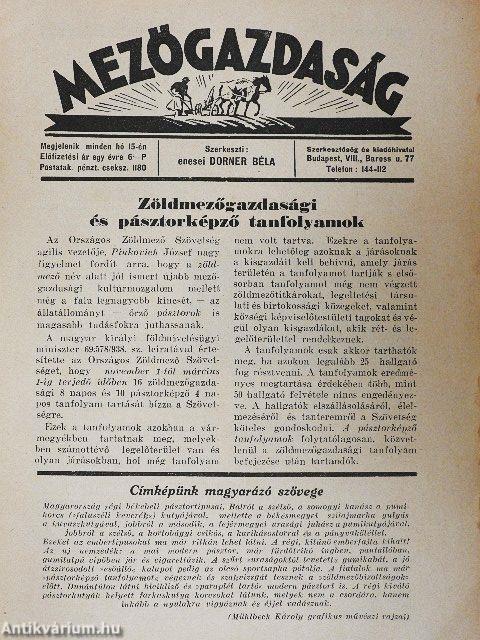 Mezőgazdaság 1938. december 15.