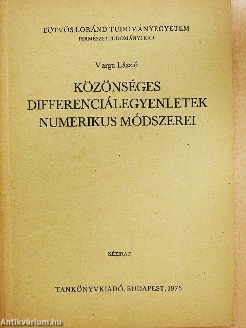 Közönséges differenciálegyenletek numerikus módszerei