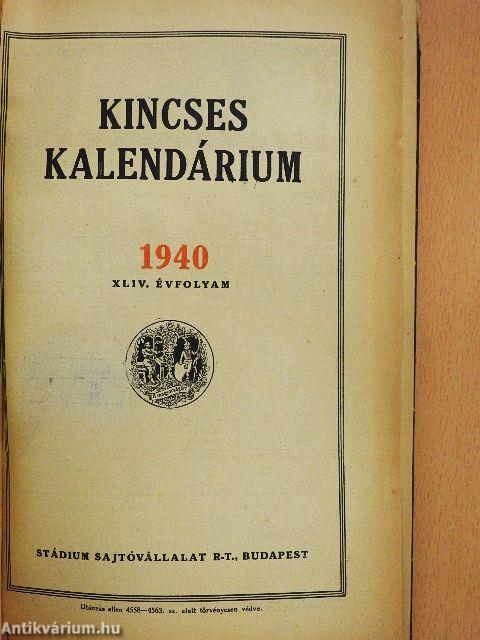 Kincses Kalendárium 1940