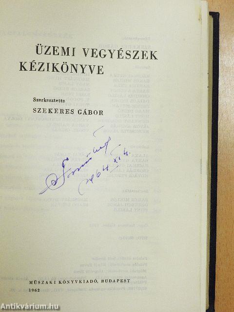 Üzemi vegyészek kézikönyve