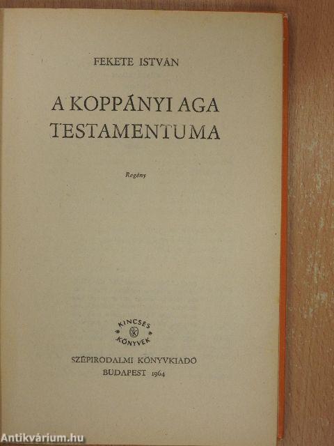 A koppányi aga testamentuma