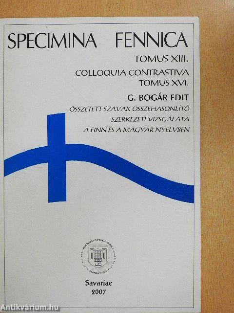 Összetett szavak összehasonlító szerkezeti vizsgálata a finn és a magyar nyelvben - CD-vel