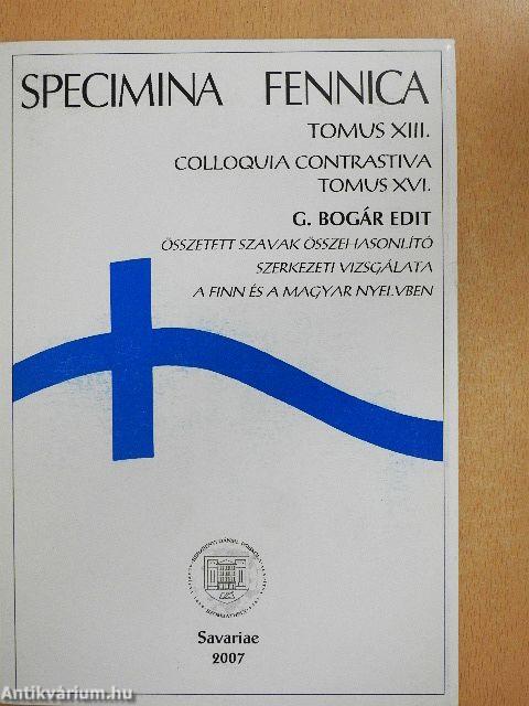 Összetett szavak összehasonlító szerkezeti vizsgálata a finn és a magyar nyelvben - CD-vel