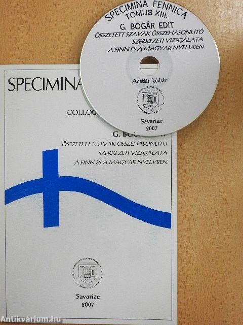 Összetett szavak összehasonlító szerkezeti vizsgálata a finn és a magyar nyelvben - CD-vel