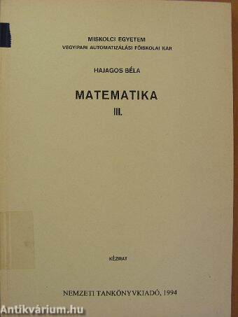 Matematika III.