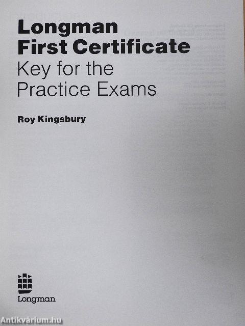Longman First Certificate - Key for the Practice Exams