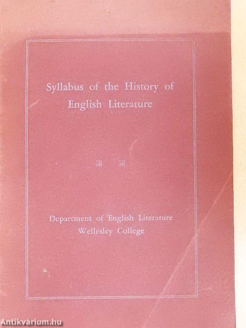 Syllabus of the History of English Literature