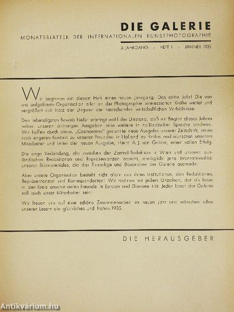 Die Galerie Jänner-Dezember 1935.