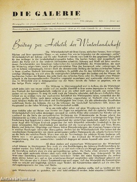 Die Galerie 1940. (nem teljes évfolyam)