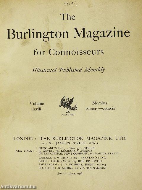 The Burlington Magazine for Connoisseurs January-December 1936. I-II.