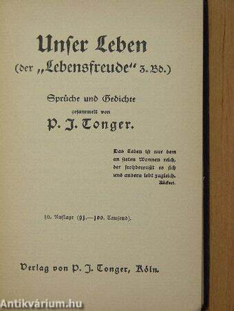 Unser Leben (der "Lebensfreude" 3. Bd.) (Gótbetűs)