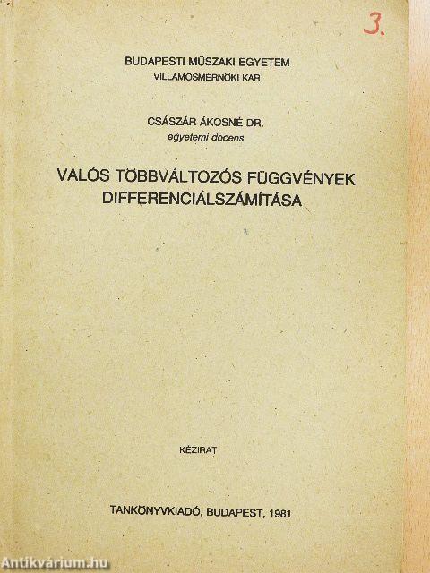 Valós többváltozós függvények differenciálszámítása