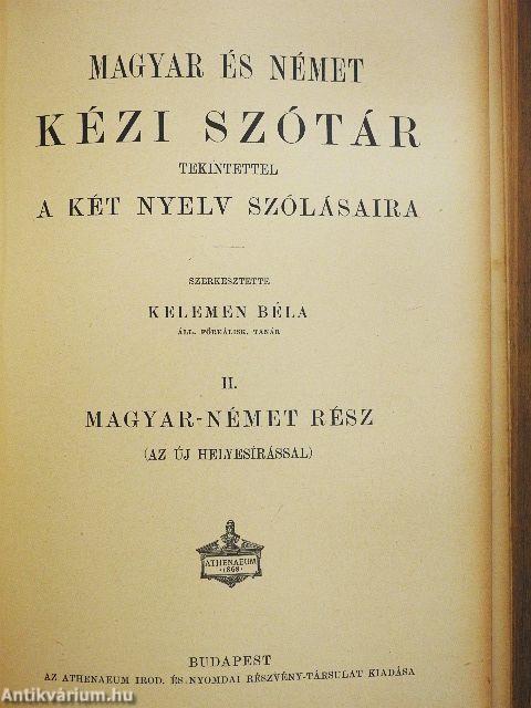 Magyar és német kézi szótár I-II.