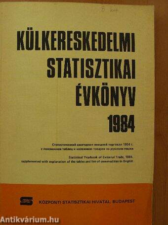 Külkereskedelmi statisztikai évkönyv 1984