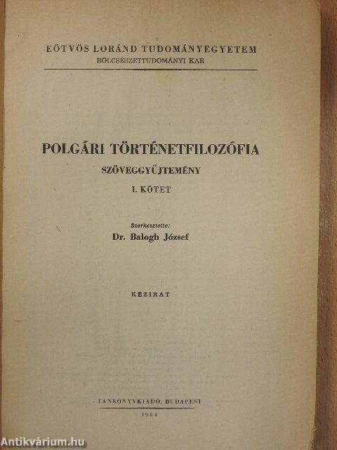 Polgári történetfilozófia I.