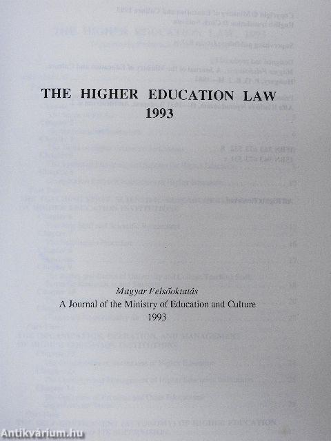 The Higher Education Law 1993