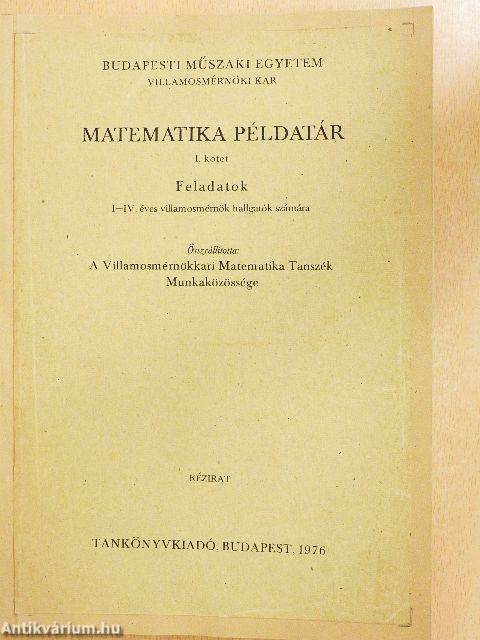 Matematikai példatár I.