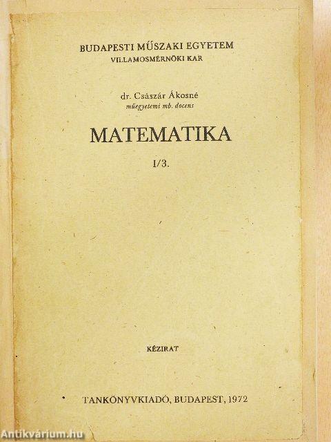 Matematika I/3.