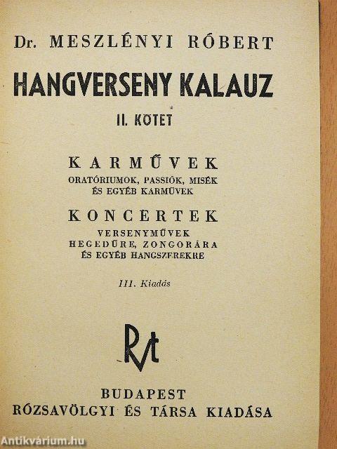 Hangverseny kalauz II.