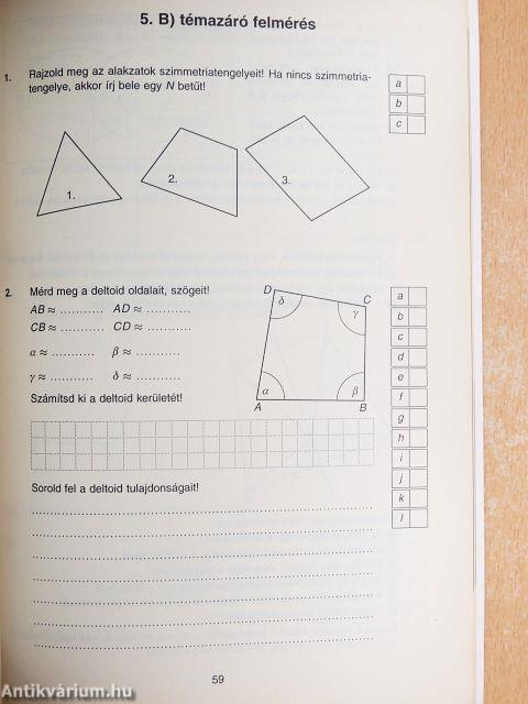 Témazáró felmérő feladatsorok - matematika 6. osztály