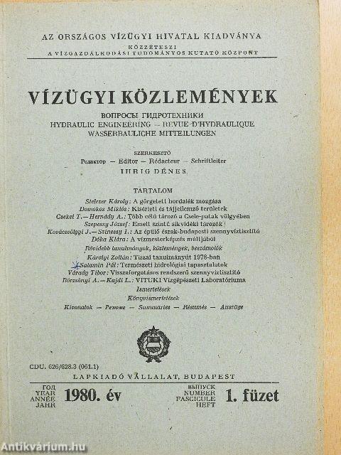 Vízügyi Közlemények 1980/1.