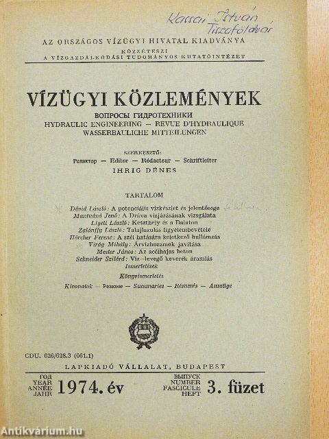 Vízügyi Közlemények 1974/3.