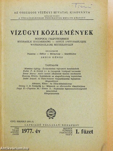 Vízügyi Közlemények 1977/1-4.