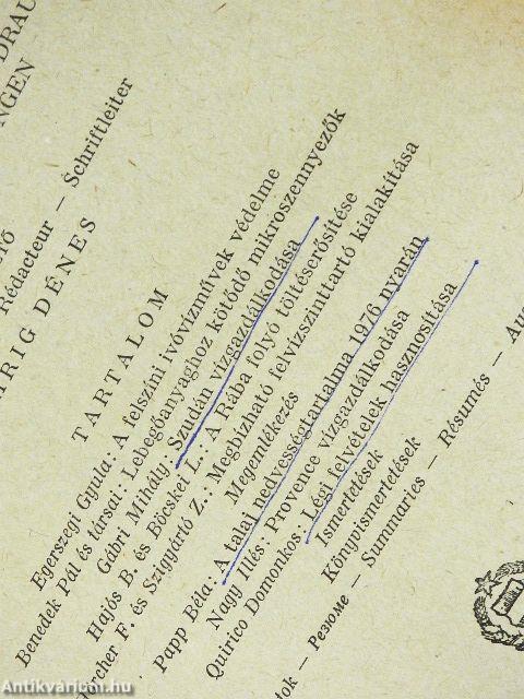 Vízügyi Közlemények 1977/1-4.