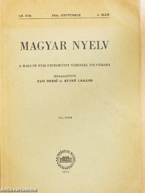 Magyar Nyelv 1956. szeptember