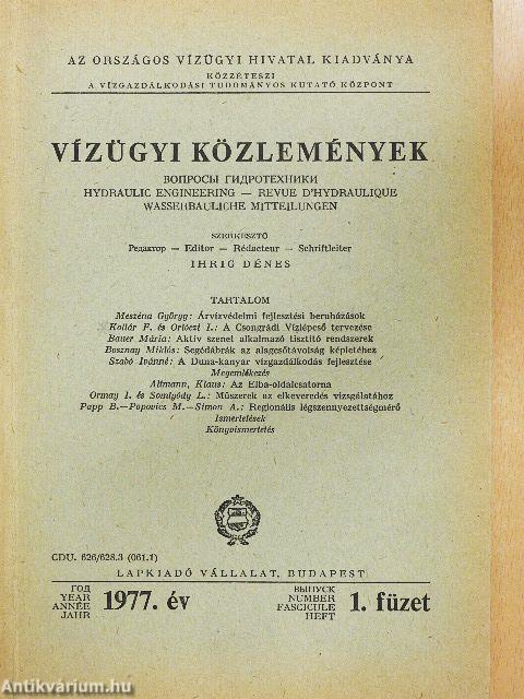 Vízügyi Közlemények 1977/1.