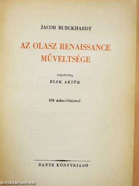 Az olasz renaissance műveltsége