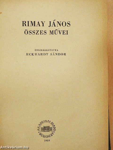 Rimay János összes művei