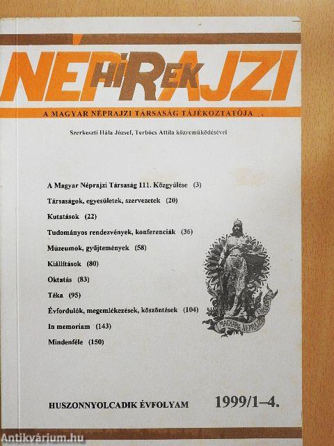 Néprajzi Hírek 1999/1-4.