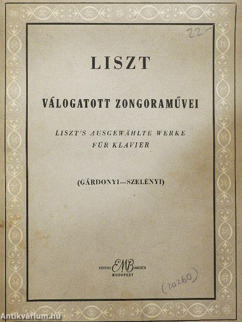 Liszt Ferenc válogatott zongoraművei