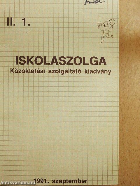 Iskolaszolga 1991. szeptember-1992. június