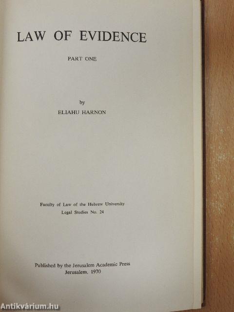 A bizonyítás törvénye I-II. (héber nyelvű)