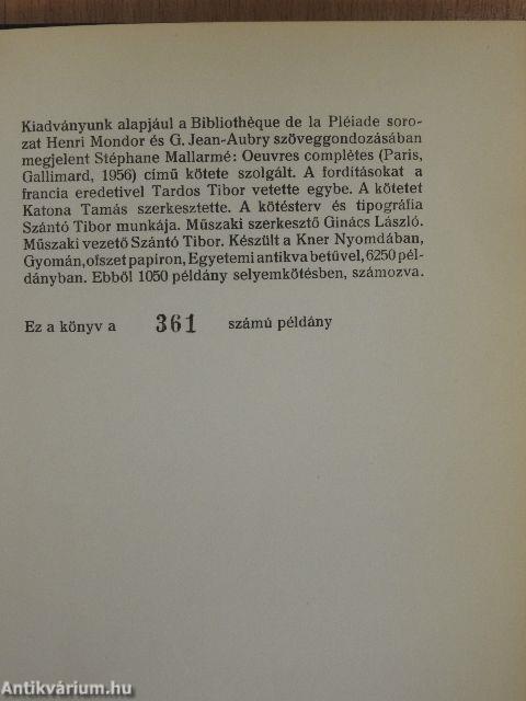 Stéphane Mallarmé költeményei