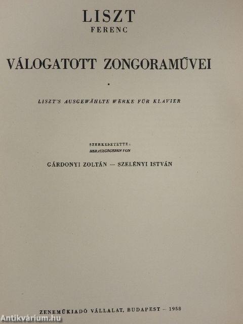 Liszt Ferenc válogatott zongoraművei