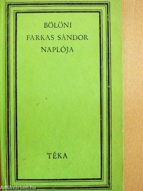 Bölöni Farkas Sándor naplója