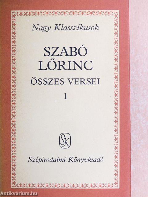 Szabó Lőrinc összes versei 1-2.