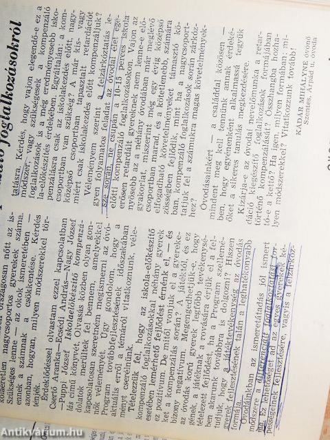 Óvodai nevelés 1986. január-december